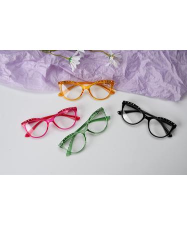 Eyekepper 4-Pack Cat Eye Reading Glasses for Women - Stylish Rhinestone Readers +2.50 | International Shipping Available - Buy Online on GoSupps.com