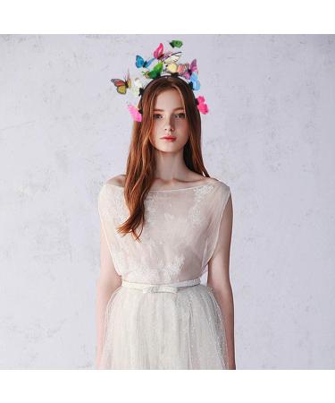 Lurrose Simulation Butterfly Headband 3D Butterfly Hairband Party Hair Accessories Festival Headband for Woman Girls Kids (Colorful) - Buy Online on GoSupps.com