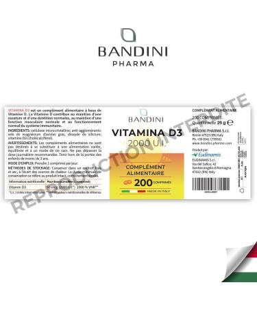 Bandini Vitamin D3 60 000 IU/month Vegetarian Tablets Bone Health Immune System Muscles High Dose Vitamins D 50 g Vit D + 50mcg Cholecalciferol (200 Count (Pack of 1)) - Buy Online on GoSupps.com