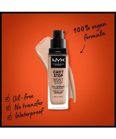 NYX Can't Stop Won't Stop Full Coverage Foundation Light 05 - Waterproof & Vegan - Buy Online on GoSupps.com