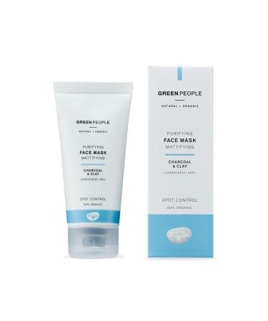 GREEN PEOPLE Purifying Face Mask 50ml Natural & Organic Clay & Charcoal Face Mask Anti-Blemish Facial Mask for Combination & Spot Prone Skin SLS Free & Ethyl Alcohol Free Cruelty Free & Vegan Black