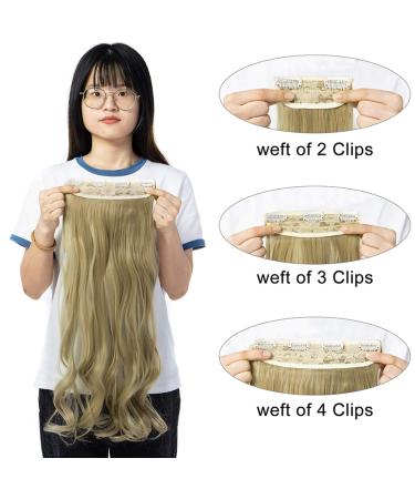 Dodoing Clip-In Hair Extensions - 4 Pieces 11 Clips Curled & Thick Ash Blonde Mix - 61 cm Double Brawl for Women | Shop Now! - Buy Online on GoSupps.com