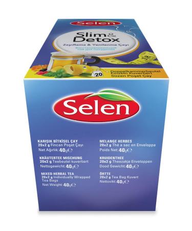 Selenium Slim & Detox Herbal Tea - 20 Tea Bags for Weight Loss & Detox | International Shipping Available - Buy Online on GoSupps.com