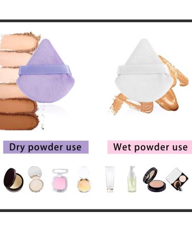 12 Triangle Velvet Powder Puffs Set - Dual-Use Makeup Puffs for Face - Washable & Soft - Ideal for Loose or Pressed Powder - Available in Various Colors - Buy Online on GoSupps.com