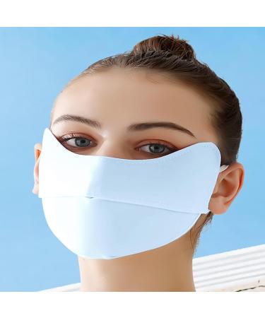 UV Protection Face Masque Breathable Ice Silk Face Shield Reusable Sunscreen Masque for Women for Fishing Hiking Cycling Eye Protection blue - Buy Online on GoSupps.com