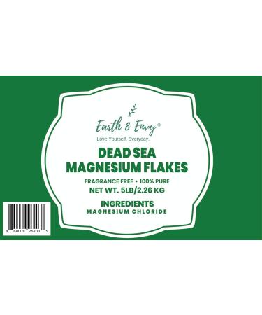 Earth & Envy Dead Sea Magnesium Bath Flakes 5LB - Resealable Bag/Container | Natural Epsom Salt Alternative - Buy Online on GoSupps.com