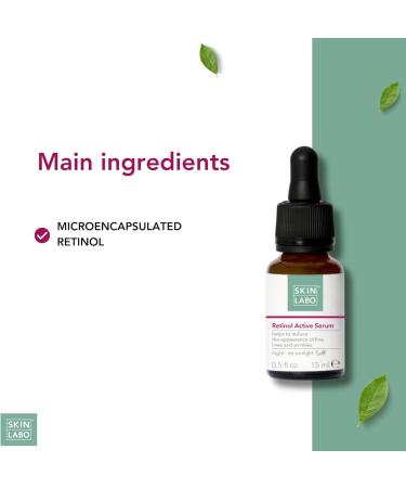 SkinLabo Retinol Active Serum - Improves Skin Tone and Appearance of Fine Lines Anti-Wrinkle Action with Microencapsulated Retinol - 15ml New Version - Buy Online on GoSupps.com