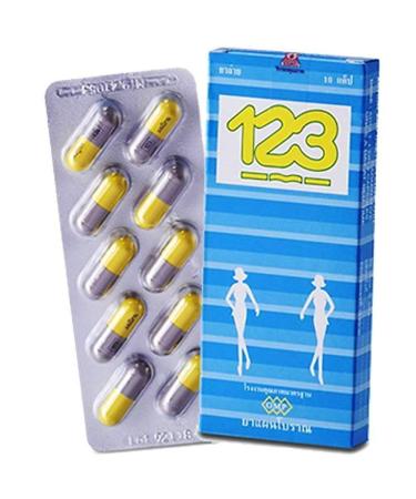 123 Natural Herbal Laxative (1 X 10 Capsules Pack Size) Made from Natural Herb by The Tradional Textbook Smooth and Safe for Experience Occasional Constipation