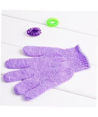 Medium Purple Exfoliating Bath Gloves - Pair Shower Gloves for Deep Cleansing & Scrubbing | Perfect Body Scrub Exfoliator - International Shipping Available - Buy Online on GoSupps.com