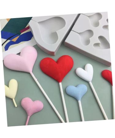 COLLBATH 2pcs Baking Mold/Cake Mold Lollipop Chocolate DIY Candy Mould Sucker Jelly Shaped Maker Fudge Heart Cake Mold Heart-Shaped Heart Silicone Lollipop molds White - Buy Online on GoSupps.com
