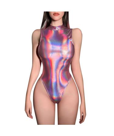 Genetic women shiny ballet tightening long-sleeved ballet jersey dance body metallic tour suit gymnastics suit dancewear ballet arrival women jumpsuit sport yoga gym fitness body pink xl