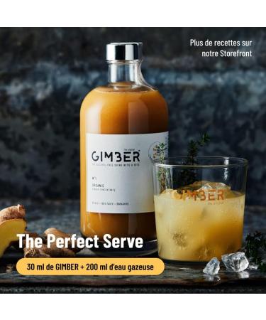 GIMBER Organic Ginger Concentrate 2x700 ml (1.4L) | 100% organic non-alcoholic drink made with ginger lemon and spices - Buy Online on GoSupps.com