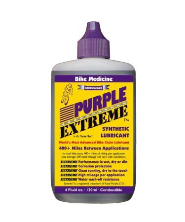 BIKE MEDICINE Purple Extreme Performance Synthetic Chain Lubricant, High Mileage Bicycle Lube