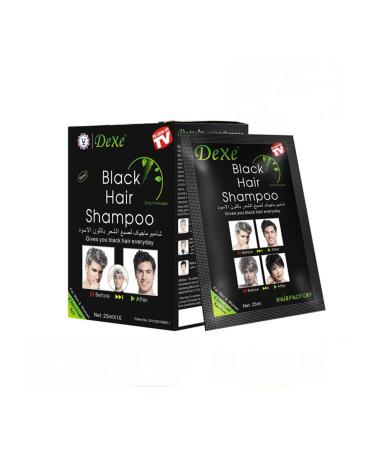 Instant Hair Dye Hair Color Shampoo Semi-Permanent Hair Shampoo - 10-Bag/Box (black) - Buy Online on GoSupps.com