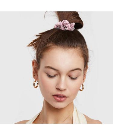 20Pcs AOPRIE Hair Scrunchies Set for Women and Girls - Elegant Stain & Chiffon Hair Accessories in Flower Pink, Blue, White Colors - Buy Online on GoSupps.com