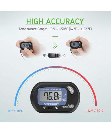 VIVOSUN 4-Pack LCD Digital Aquarium Thermometer with Suction Cup - Accurate Water Temperature for Fish Tank, Terrariums, and Turtles - Buy Online on GoSupps.com