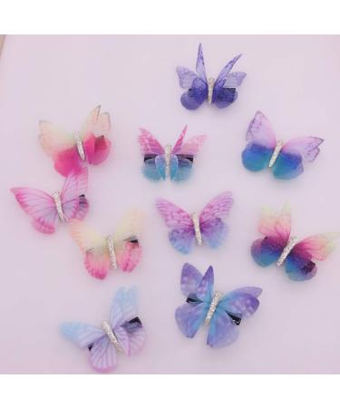 Liasun 6Pcs 3D Colorful Organza Butterfly Hair Clips - Chiffon Fairy Wings Barrettes - Buy Online on GoSupps.com