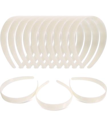 Hestya White Craft Plastic Headbands 1 Inch Plain No Teeth DIY Hair Bands Plain Headbands (40 Pieces)
