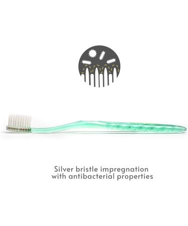 Nano-B Silver Toothbrush - Soft Antibacterial Bristles for Adults & Children - Ideal for Sensitive Teeth & Gums - Includes Storage Box - Elegant Crystal Design - Buy Online on GoSupps.com