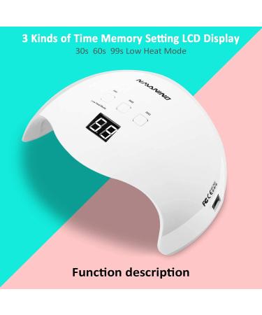 Buy NAVANINO 48W LED UV Nail Lamp - Fast Nail Dryer with Timer & Infrared Sensor | Perfect for All Gels - Buy Online on GoSupps.com