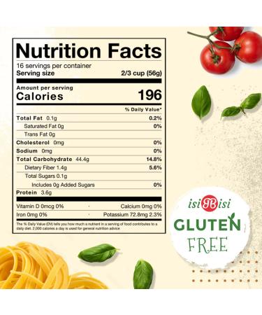 isiBisi Gluten Free Fettuccine Pasta - Organic Italian Noodles | Vegan & Non GMO | Rice & Corn Flour | Made in Italy - 1 Pack - Buy Online on GoSupps.com