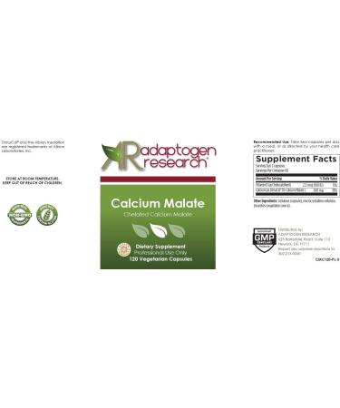 Calcium Malate Chelate 500mg with Vitamin D3 | Superior Absorption Complex | 120 Vegetarian Capsules - Buy Online on GoSupps.com