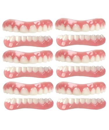 Xzlzmd pebbles Artificial teeth upper jaw and lower jaw dentures immediate prosthesis repair cracked or missing prostheses for a perfect smile 6 pairs