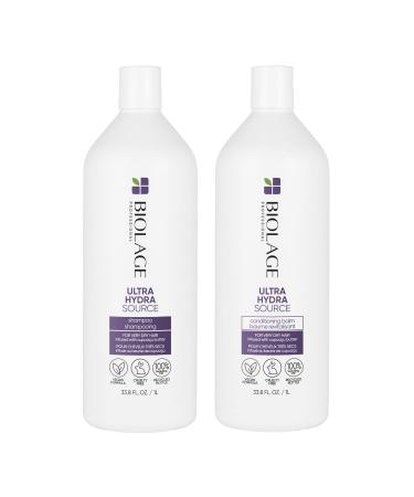 BIOLAGE Ultra Hydra Source Shampoo & Conditioner Bundle | Extremely Moisturizes Hair To Prevent Breakage | Silicone & Paraben-Free | For Very Dry Hair | 33.8 Fl. Oz.