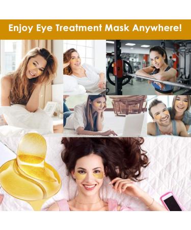 24K Gold Under Eye Patches - 60PCS Anti-Aging Collagen Gel Masks for Puffy Eyes Dark Circles and Fine Lines - Moisturizing Treatment for Men & Women - Buy Online on GoSupps.com