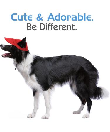 Pawaboo Dog Baseball Cap - Adjustable Sun Protection Hat for Puppies & Pets Large Red with Ear Holes - Buy Online on GoSupps.com