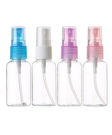 SINIDE Spray Bottles 30ml/1oz, 4 Pack Clear Empty Fine Mist Plastic Mini Travel Bottle Set, Portable Refillable Makeup Sprayer Containers for Perfume, Liquids, Aromatherapy, Small Size