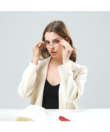 Hubeye Portable Metal Reading Glasses - 3.00 Dioptria Flexible Light Vision Classic Unisex Design with Case - Ideal Reading Aid - Buy Online on GoSupps.com