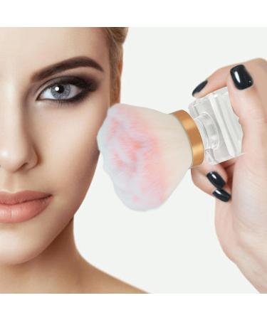 Soft Bristle 2 Pieces Face Blush Kabuki Powder Makeup Brushes with Transparent Ergonomic Handle for BB Cream Portable - Buy Online on GoSupps.com