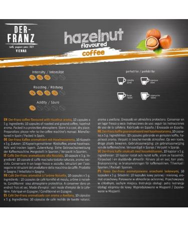  Der-Franz Nespresso Compatible Coffee Capsules 1 x 10 Capsules Hazelnut Flavoured - Buy Online on GoSupps.com
