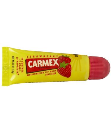 PACK of 2 CARMEX Strawberry Moisturizing Lip Balm in Tube - lip care - with sun protection from the USA!