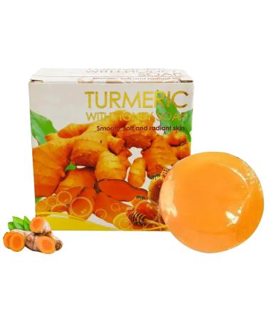 JINGLING Turmeric facial soap 50g handmade for deep cleansing of the face and body for skin cleansing suitable for all skin types