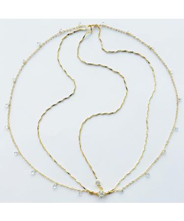 Ypkia Head Chain Gold Crystal Headband Pendant Bridal Headpiece Tassels Layered Hairpiece Festival Hair Accessories for Women and Girls (Gold) - Buy Online on GoSupps.com