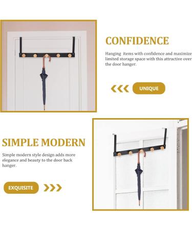 Holibanna Door Hook Coat Hangers Hat Hooks Towel Rack Backpack Hooks Wall Metal Door Hanger Clothing Row Hook 50X8cm Black - Buy Online on GoSupps.com