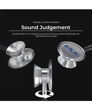MDF Instruments MD One Epoch Stethoscope - Lightweight Titanium Dual Head Adult Free Parts for Life - Black Tube Titanium Blue - MDF777TCD11 - Buy Online on GoSupps.com