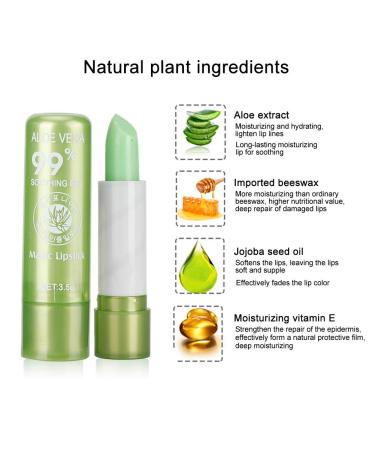 Aloe Vera Lipstick | Moisturizing & Waterproof Lip Balm | Long-Lasting Nourishing Color Changing Lip Care - Buy Online on GoSupps.com