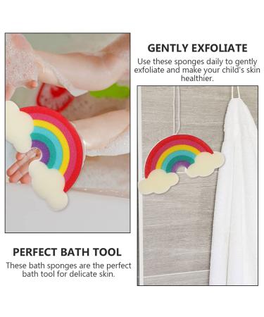Soft Rainbow Bath Sponges - 3pcs Body Shower Loofah Scrubber for Ultimate Clean & Comfort - Buy Online on GoSupps.com