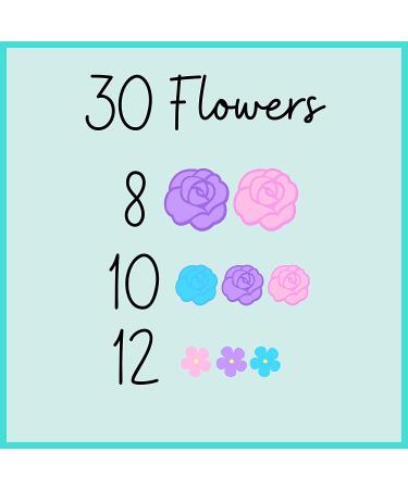 30 Piece Unicorn Icing Flowers Set with Edible Roses, Lavender, and Unicorn Sprinkles - Simply Sucr - Buy Online on GoSupps.com