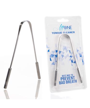 Tongue Cleaner By AllOne Wellness Stainless Steel Tongue Scraper/w Handle