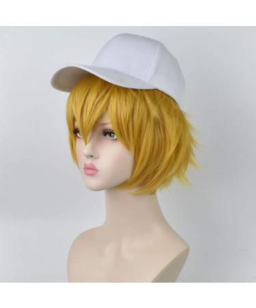 Linlincd Gold Cosplay Wig - Anime Character Short Hair | Wholesale International Shipping - Buy Online on GoSupps.com