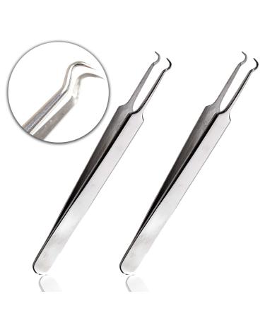 Vaga set with tweezers removes blackheads with high precision removes black dots cleans pores face removed removes grains bars stainless steel 2