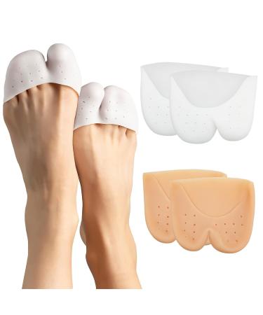 Silicone Toe Protectors with Metatarsal Pads Covered Toe Sleeves 2 Pairs Cushioning Gel Toe Caps for Women & Men to Relieve Bunion Pain Prenvent Corn Callus Blistering Ingrown Toenails