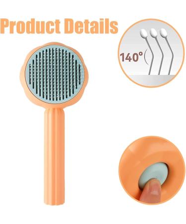 BNFGD 1Pcs Pet Hair Cleaner Brush Cute Cat Brush Dog Brush Pet Combing Brush Pet Combing Brush with Hair Removal Button Artifact for Stroking Cats and Dogs Pet Hair Cleaner Brush(Orange) - Buy Online on GoSupps.com
