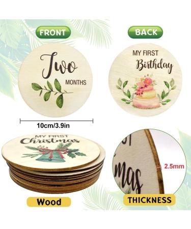 EQLEF Baby Milestone Cards Wooden 10pcs Milestone Baby Cards Baby Monthly Milestone Cards Newborn Milestone For Newborn Baby Gifts Photography Prop - Buy Online on GoSupps.com