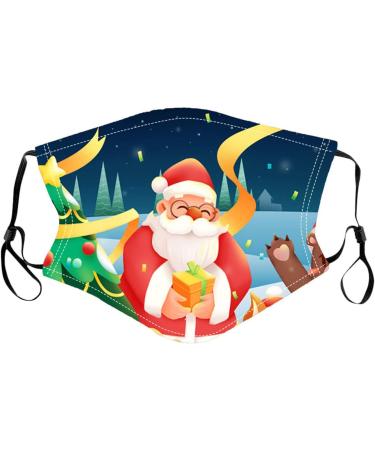 Deholifer 10-Piece Washable Multi-Colored Cotton Masks - Adjustable Mouth & Nose Protection for Adults | Holiday Fabric Face Cover - Buy Online on GoSupps.com