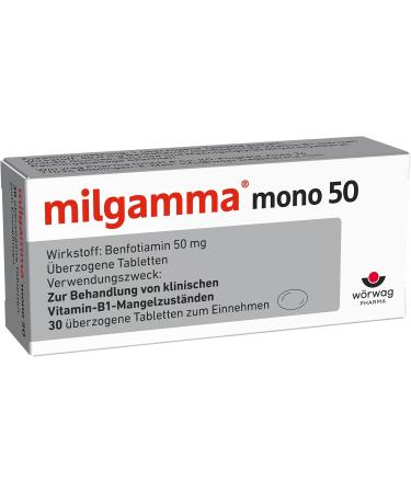 Buy Milgamma Mono 50 Benfotiamine Tablets 30 Pieces for Vitamin B1 Deficiency Treatment | Fast International Shipping - Buy Online on GoSupps.com